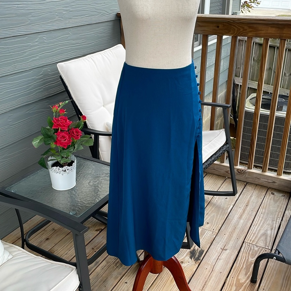 Abercrombie & Fitch Blue Midi Skirt (Size XSmall Petite)